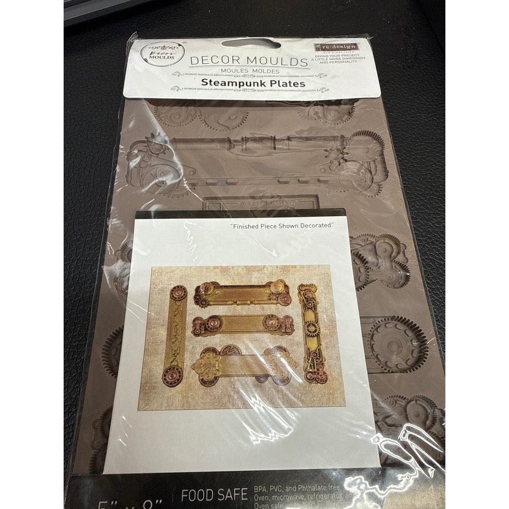 Redesign with Prima Decor Moulds Steampunk Plates Silicone DIY Craft Mold 5x8